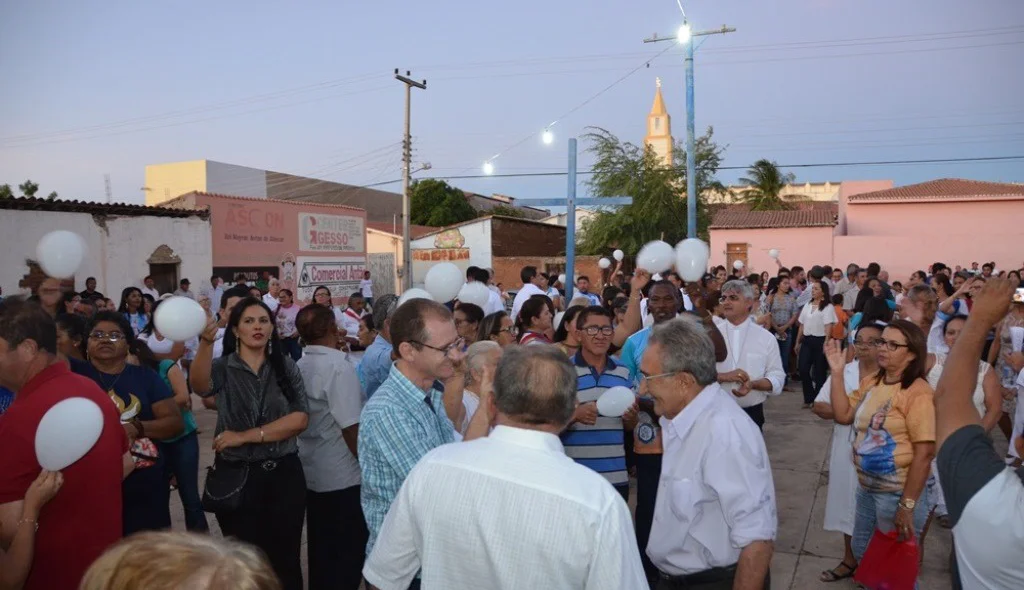 Fiéis participam de ato de desagravo contra Igreja Católica em Pio IX