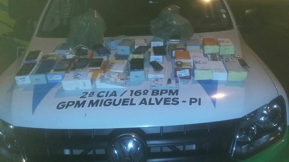 Material apreendido pela polícia