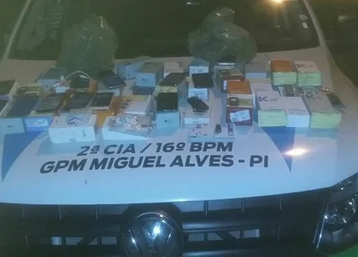 Material apreendido pela polícia