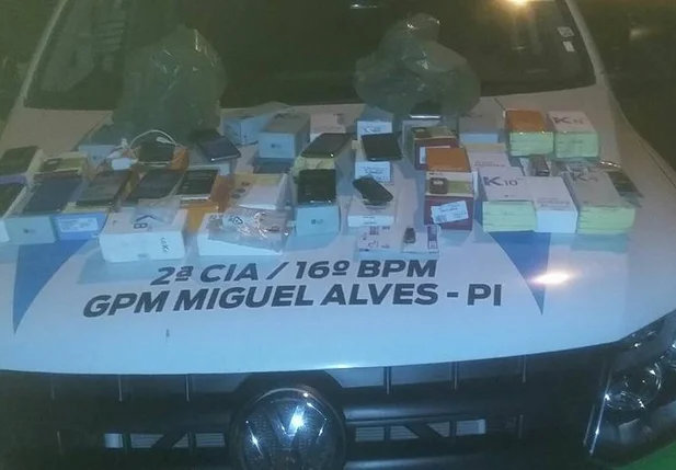 Material apreendido pela polícia