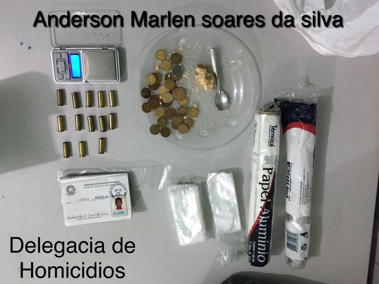 Materiais apreendidos pela Delegacia de Homicídios