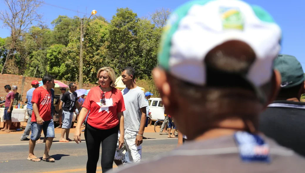 Militantes do PT organizam o ato em Altos