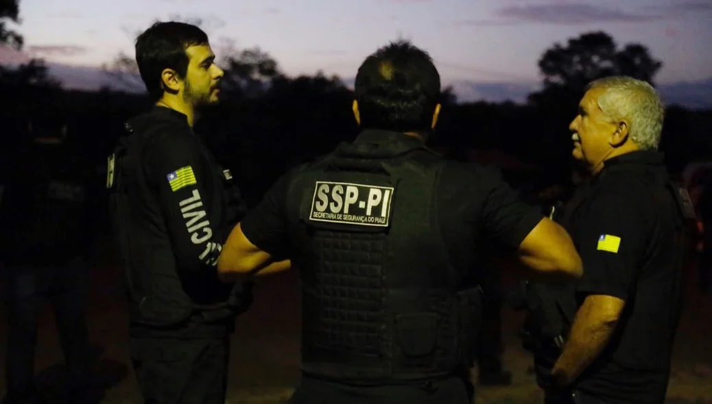 Delegado Everton, Secretário se Segurança Fábio Abreu e delegado  Menandro Pedro