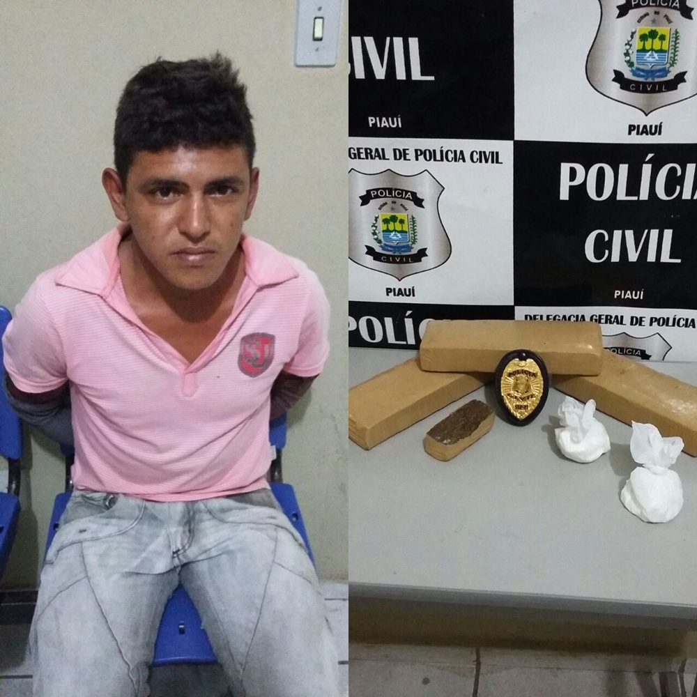 Suspeito preso com drogas em Picos