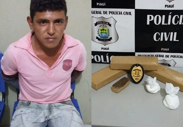 Suspeito preso com drogas em Picos