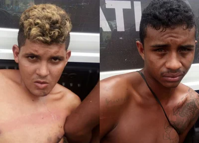 Nathan da Silva e Paulo Mascarenha são acusados de praticar assaltos na região do bairro Pedra Mole