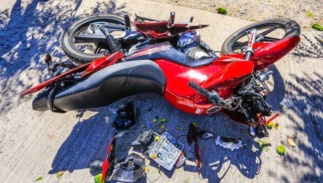 Motocicleta envolvida no acidente