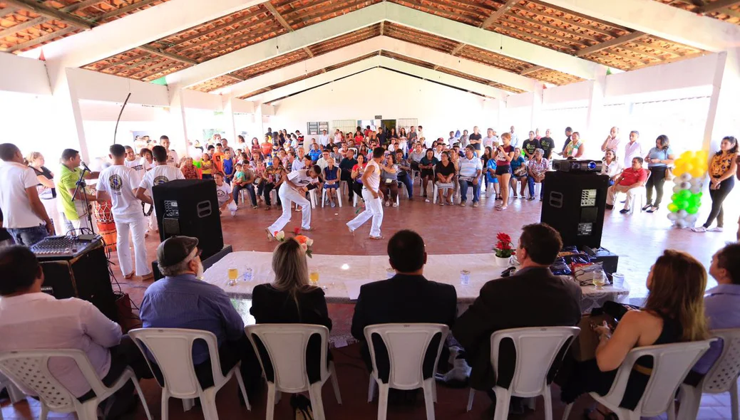 Teve apresentação de capoeira no evento