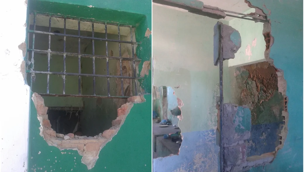 Destruição na penitenciária de Vereda Grande