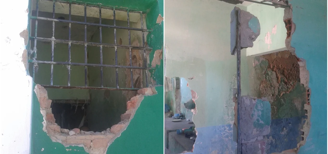 Destruição na penitenciária de Vereda Grande