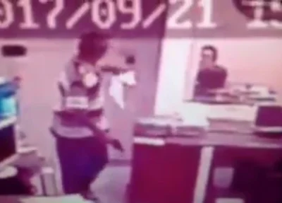 Imagens do assalto na Clínica Otorrinos