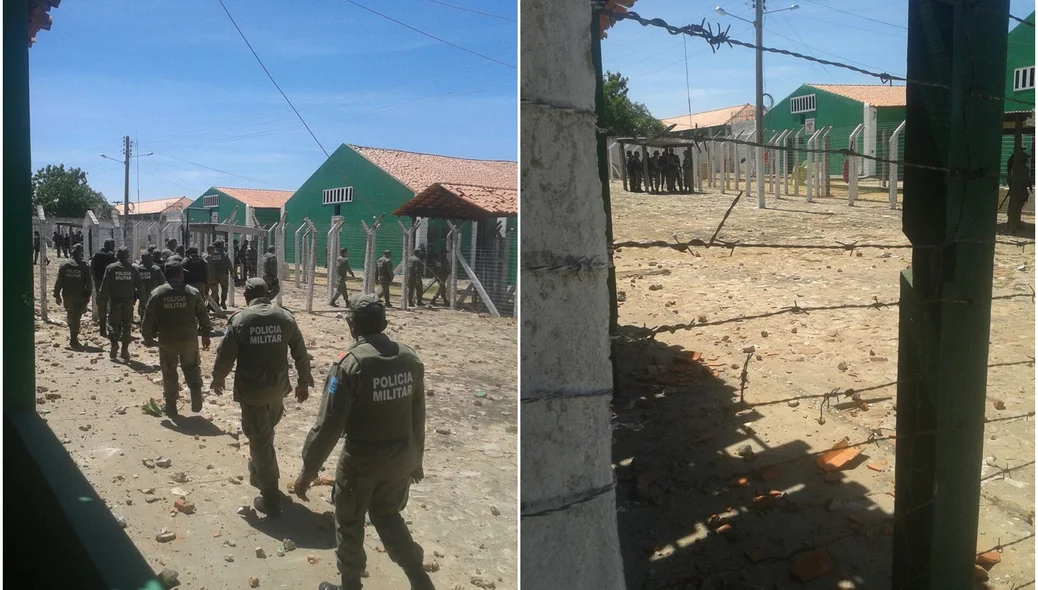 Policiais militar na penitenciária de vereda grande