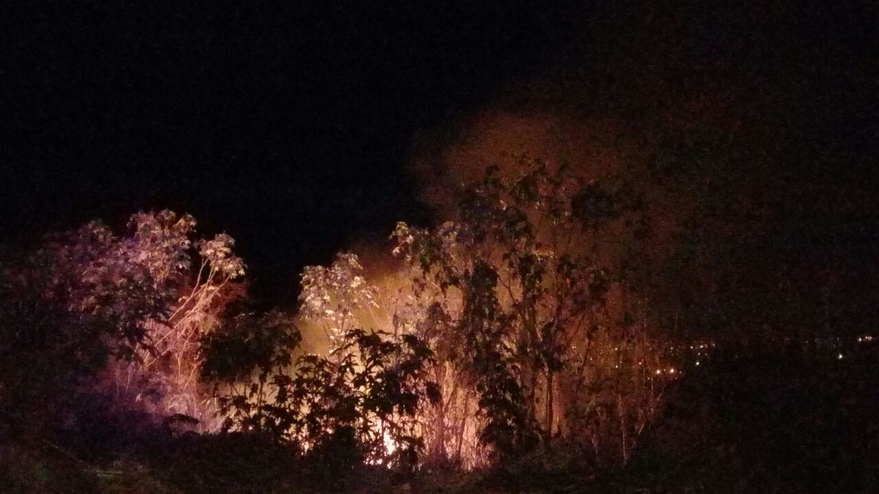 Fogo chegou perto das casas