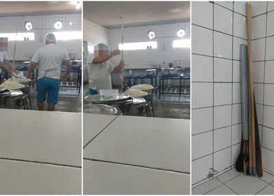 Presos preparam alimentação com cabos de vassoura