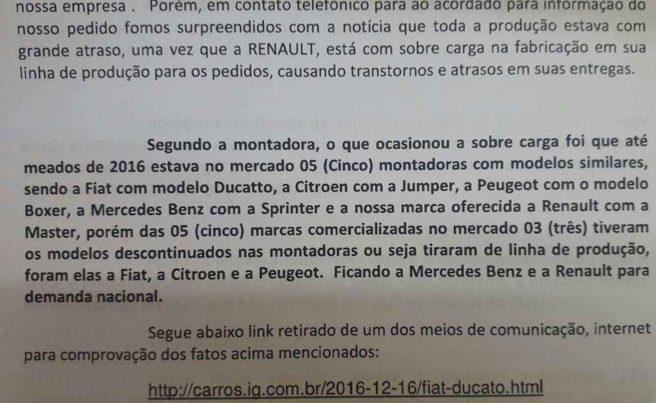 Empresa justifica atraso