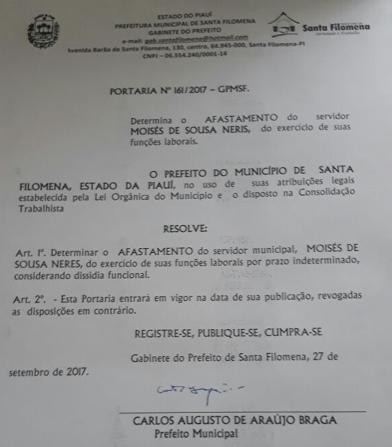 Prefeito Carlos Braga afasta diretor de hospital após foto com dinheiro