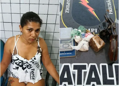 Jéssica e os materiais apreendidos