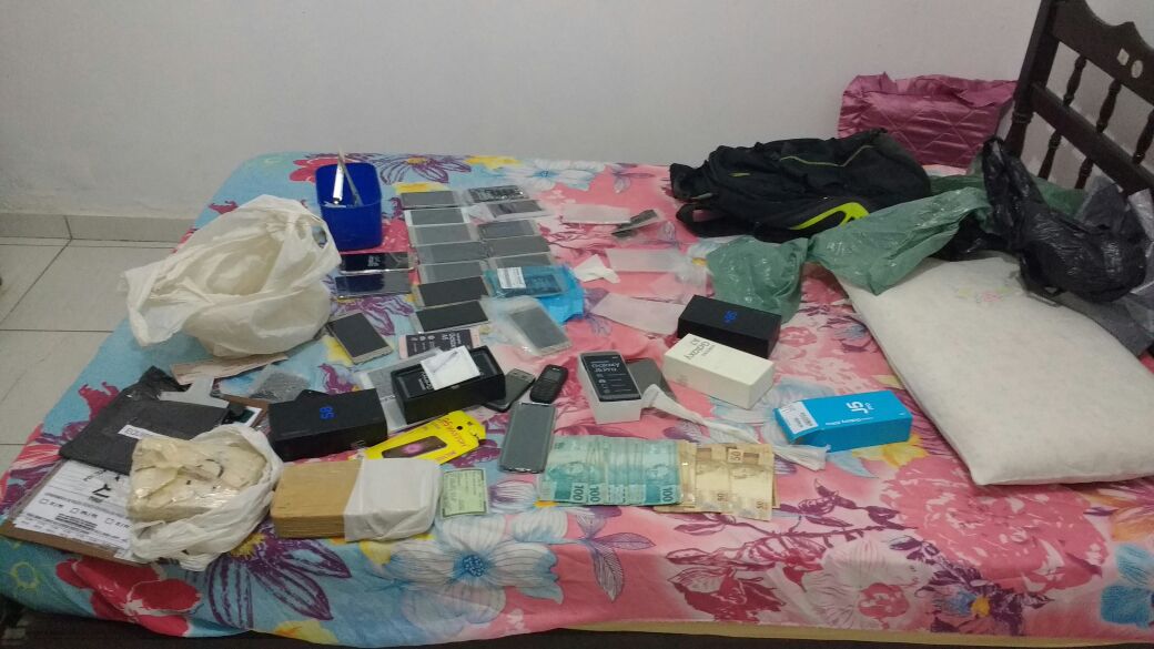 Material apreendido pela polícia