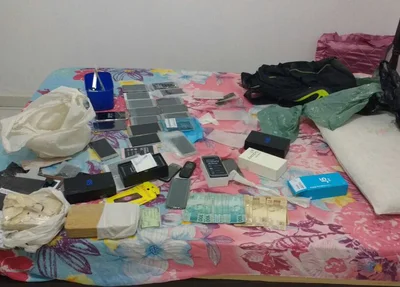Material apreendido pela polícia