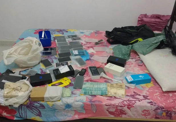 Material apreendido pela polícia