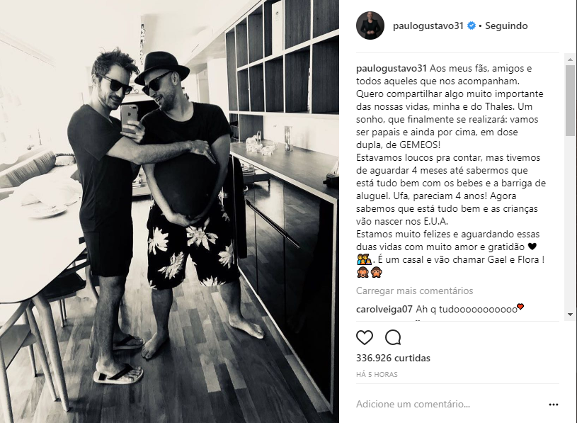 Ator Paulo Gustavo e marido 