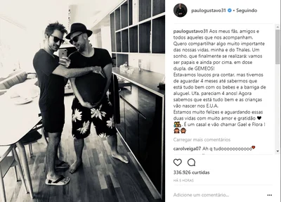 Ator Paulo Gustavo e marido 