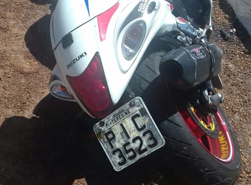 Motocicleta envolvida no acidente