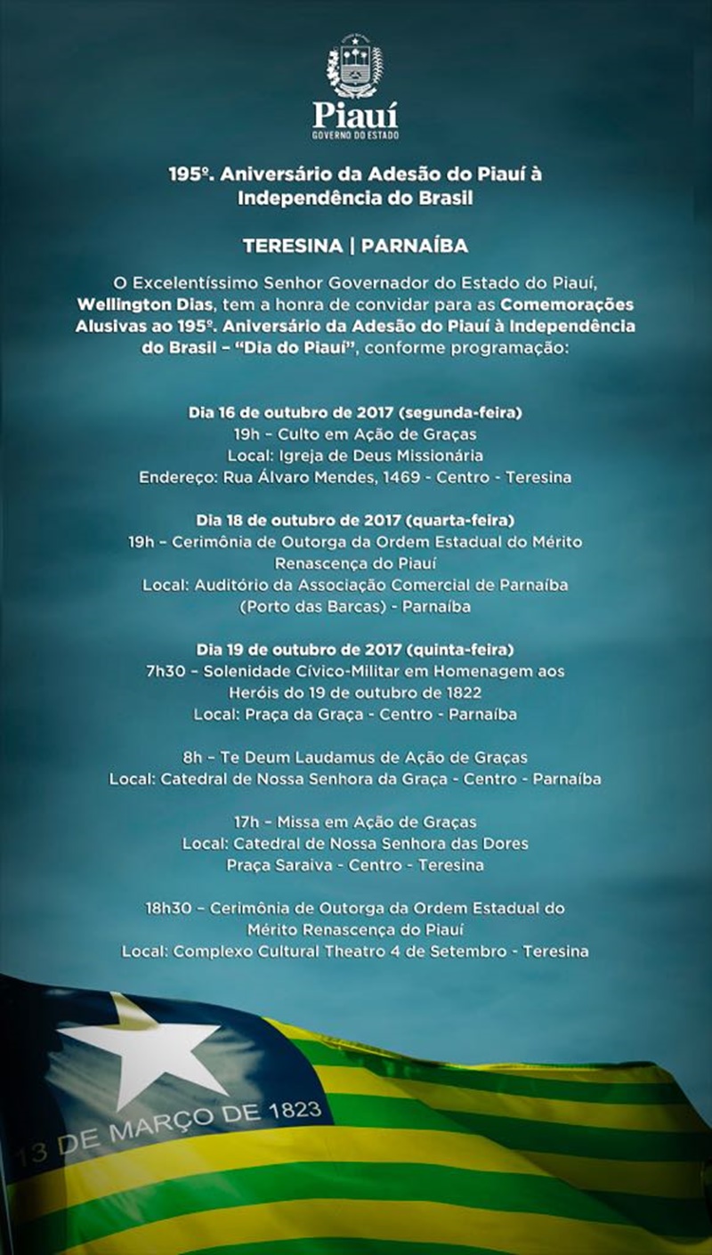 Programação Dia do Piauí