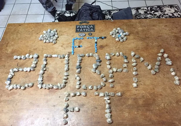 Drogas apreendidas em Paulistana