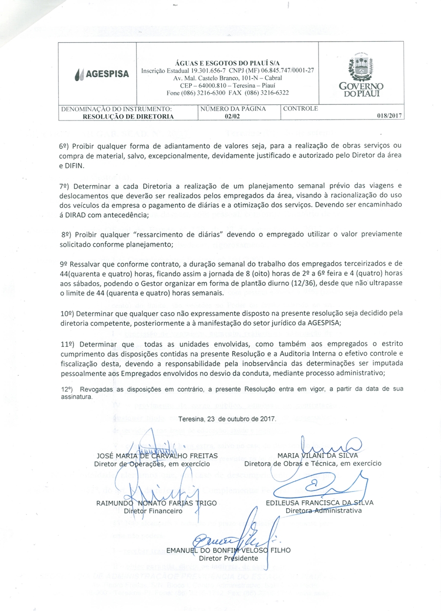 Agespisa emite resolução que proíbe adiantamentos e horas extras