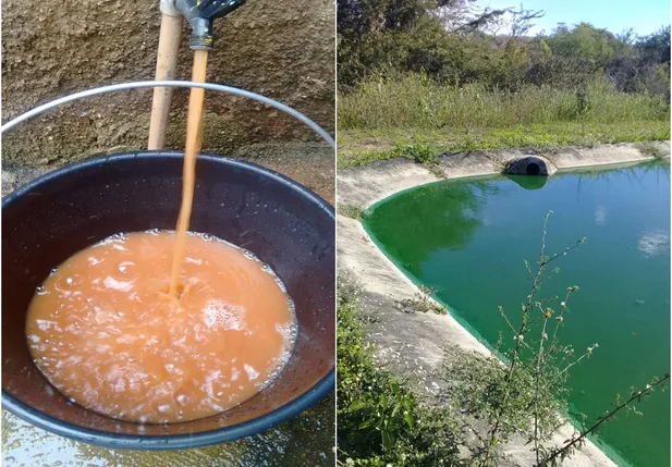 Água fornecida pela Agespisa em Corrente e esgoto sem tratamento que cai direto no Rio Corrente