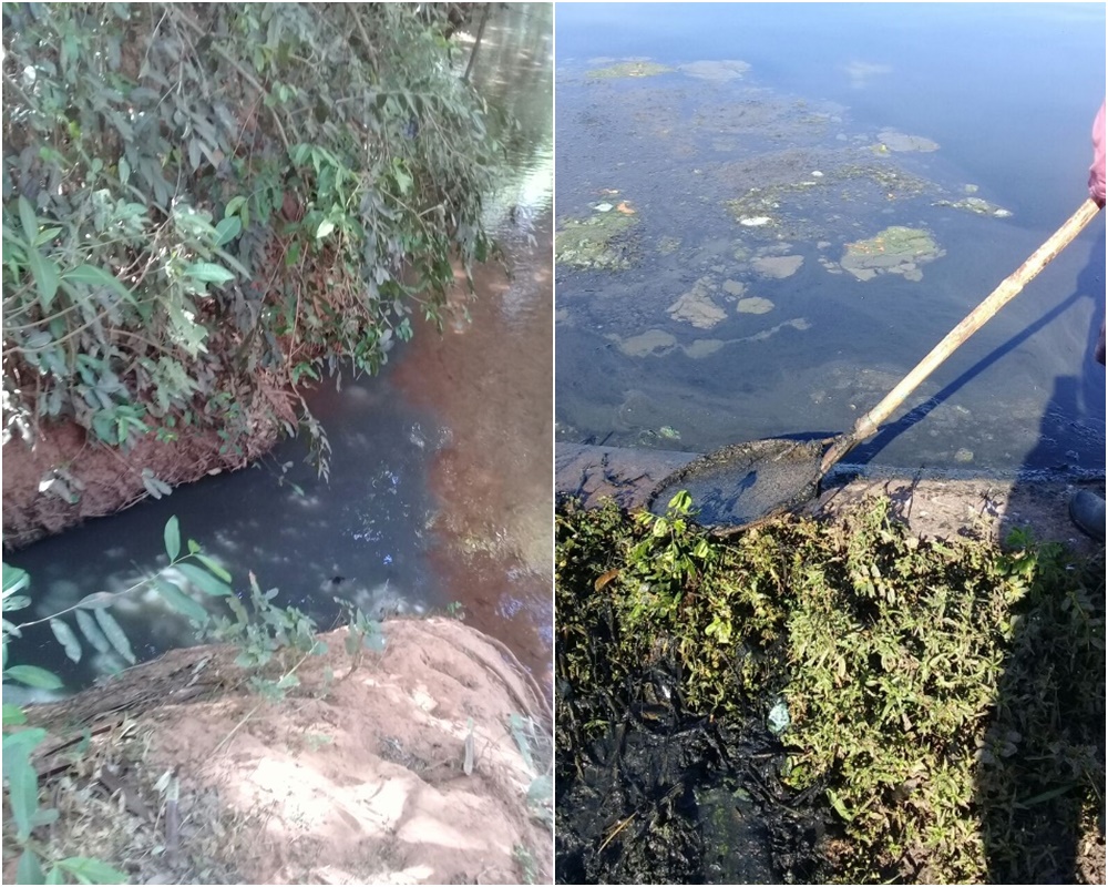 Esgoto caindo no Rio de Corrente e tratamento feito de forma manual