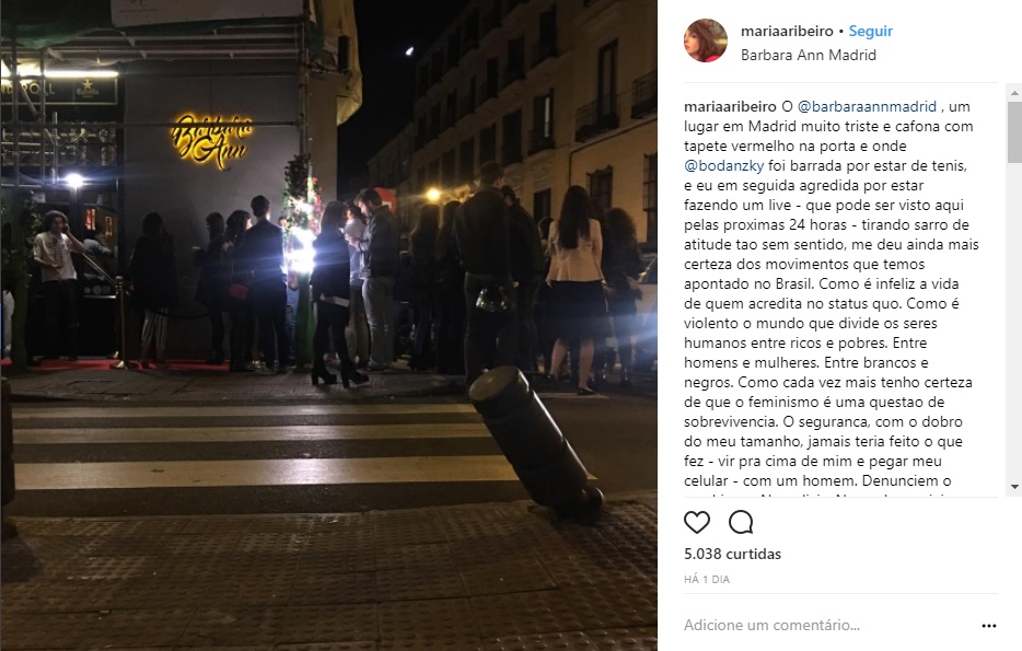 Atriz Maria Ribeiro diz ter sido agredida em bar de Madri