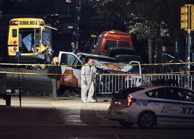 Polícia no local do atentado em Nova York