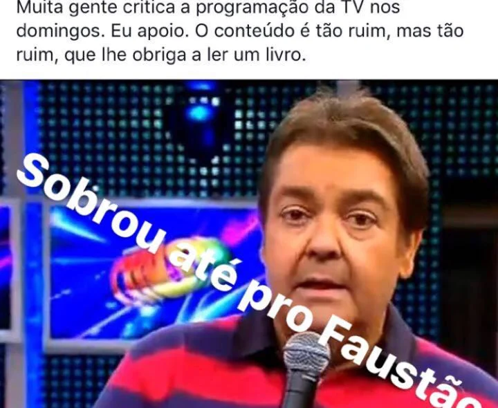 Tulio diz que a programação da TV é ruim e publica foto de Faustão
