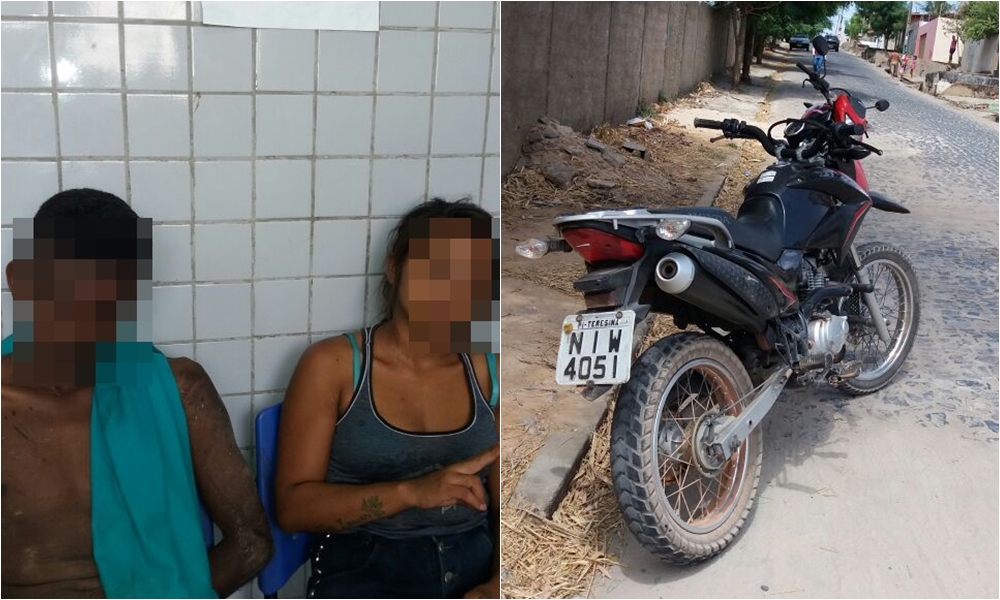 Casal foi apreendido acusado de roubar uma motocicleta