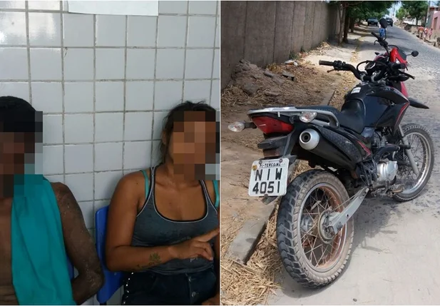 Casal foi apreendido acusado de roubar uma motocicleta