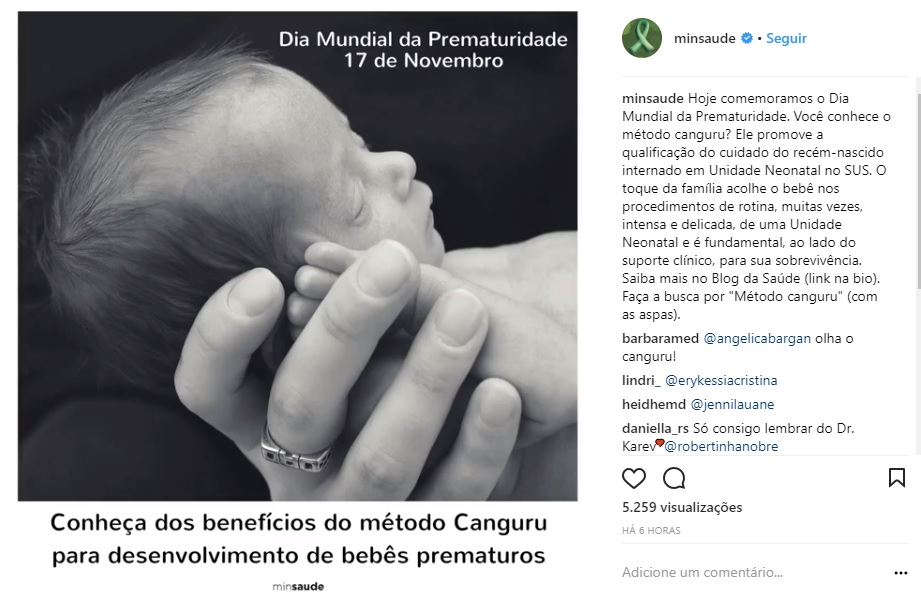 Ministério da Saúde dá dicas para mães e pais de bebês nascidos prematuros