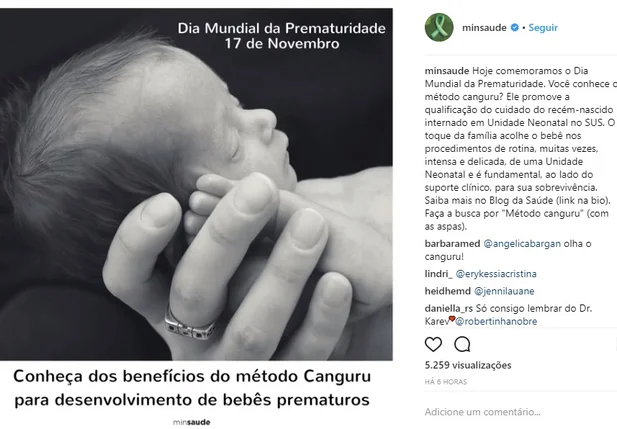 Ministério da Saúde dá dicas para mães e pais de bebês nascidos prematuros
