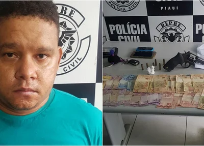 Suspeito foi flagrado com drogas, dinheiro e arma