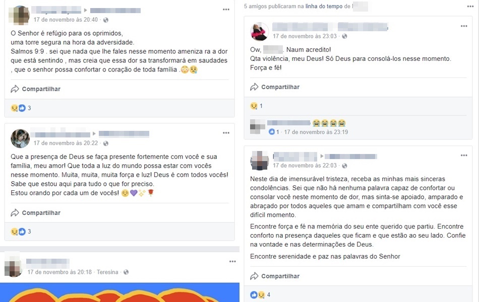 Amigos de familiares se despedem de Elias Júnior