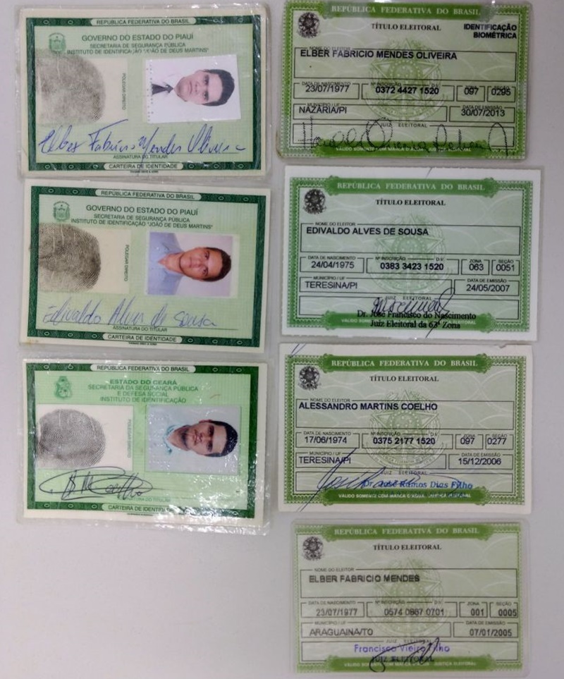 Identidades falsas apreendidas na Operação Viúvo Negro