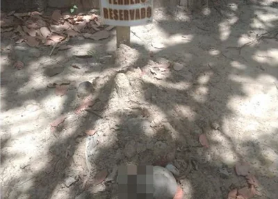 Ossada encontrada em cova rasa em Cemitério de Regeneração 