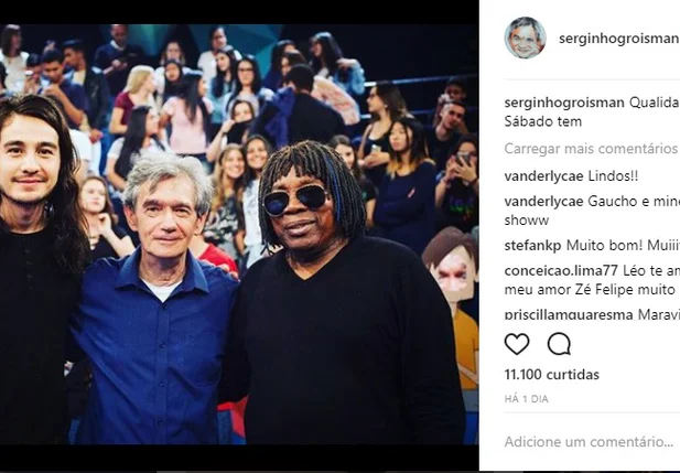 Tiago Iorc e Milton Nascimento no Altas Horas 