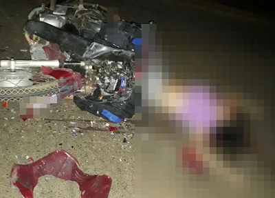 Moto ficou destruída em Capitão de Campos