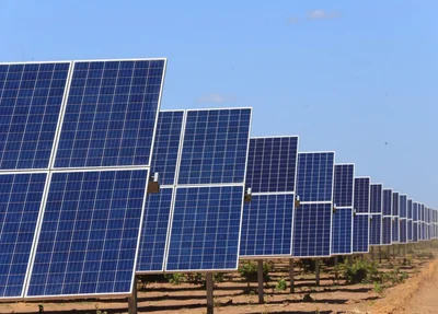 Placas solares no Complexo Solar Fotovoltaico Nova Olinda