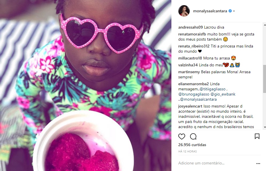 Publicação de Monalysa Alcântara no Instagram