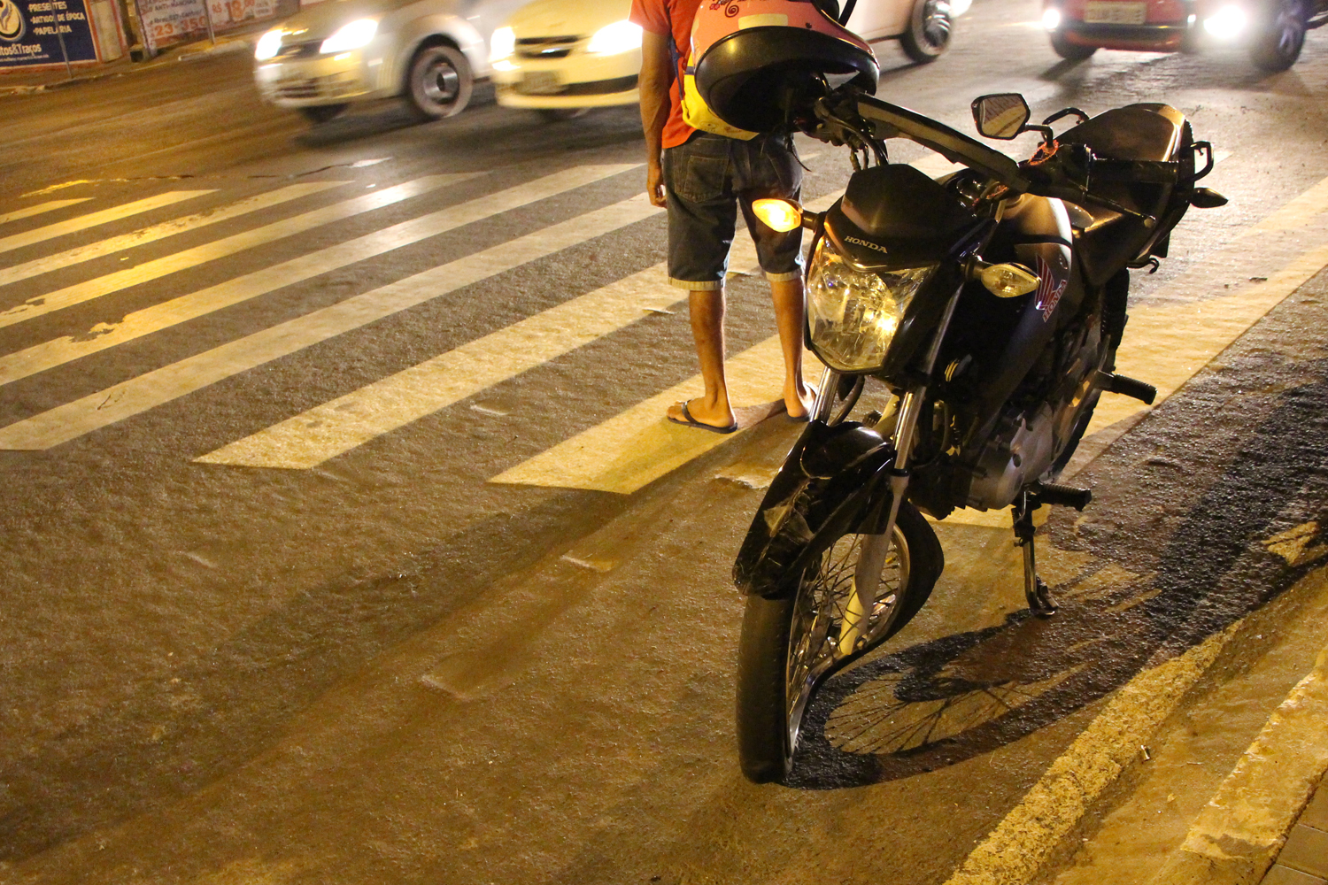 Moto após acidente