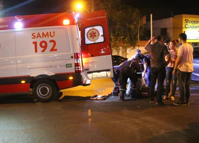 Samu atendeu a vítima no acidente