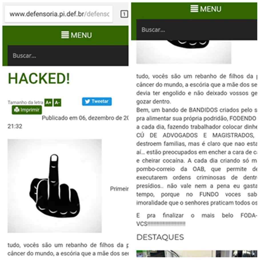Site hackeado